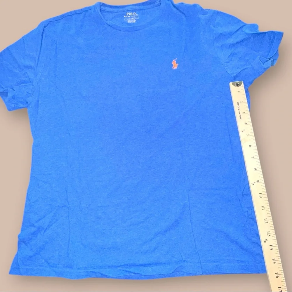 Polo Ralph Lauren T Shirt L Blue Pony Logo‎ Crew Neck Cotton Classic